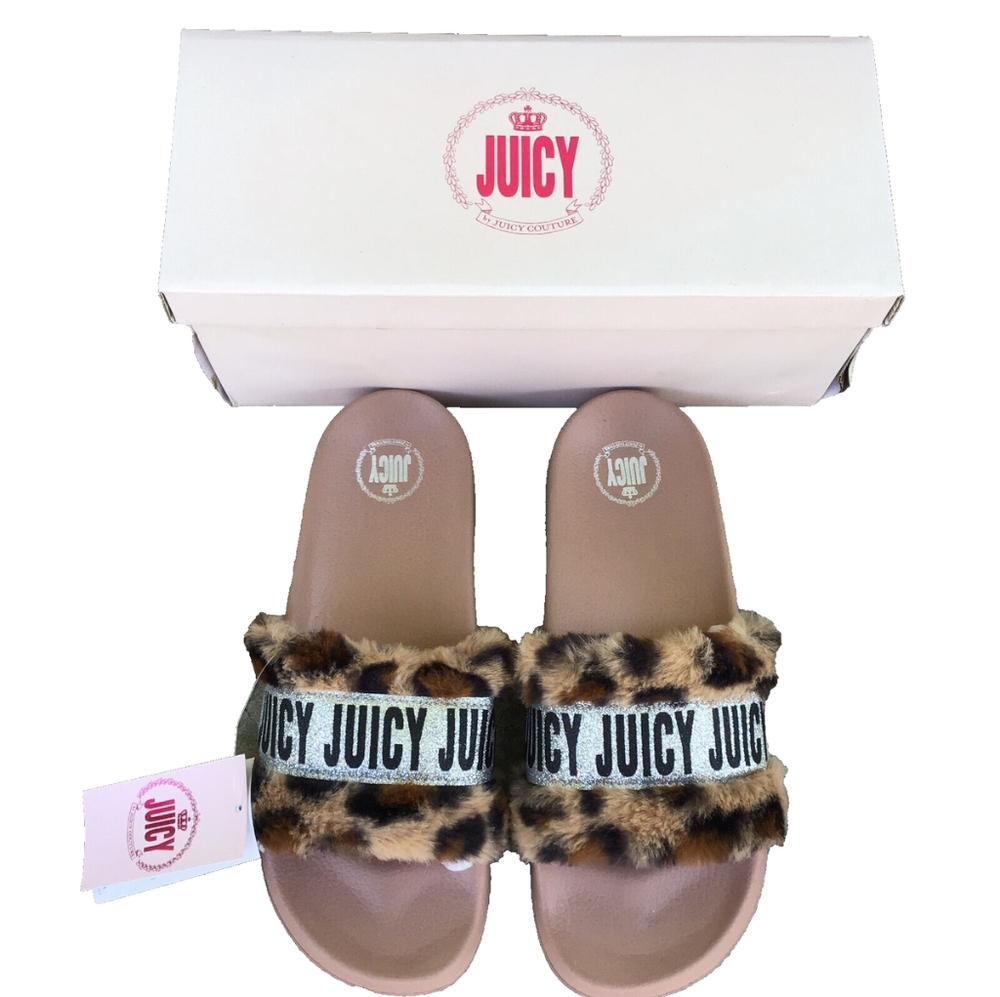 Juicy Couture Natural Leopard Slides